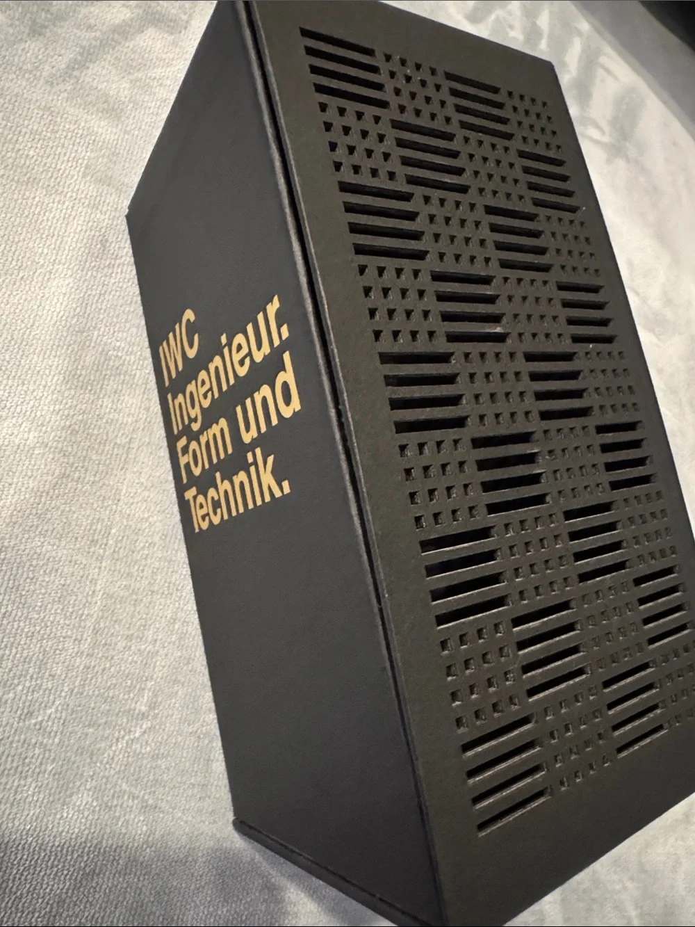 IWC Black Presentation Box with Gold Lettering
